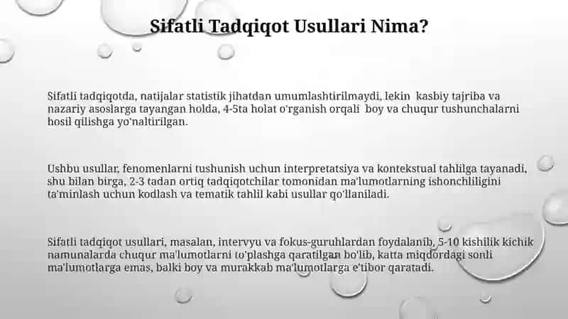 Sifatiy metodlar 3