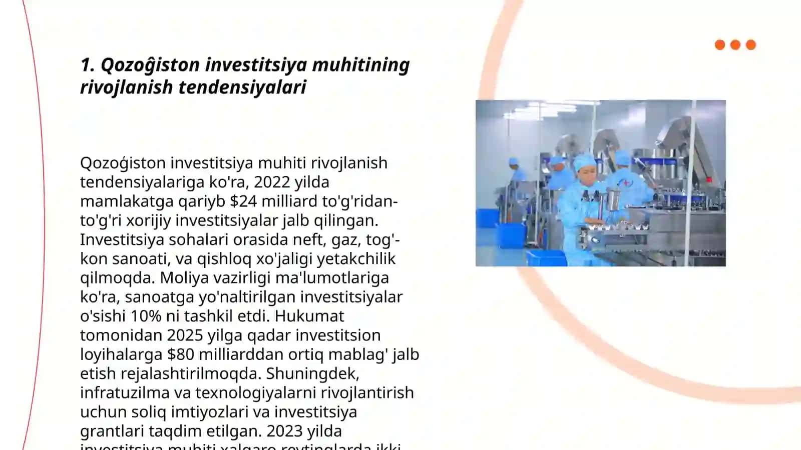 Qozoĝiston investitsiya muhitining rivojlanish tendensiyalari 3