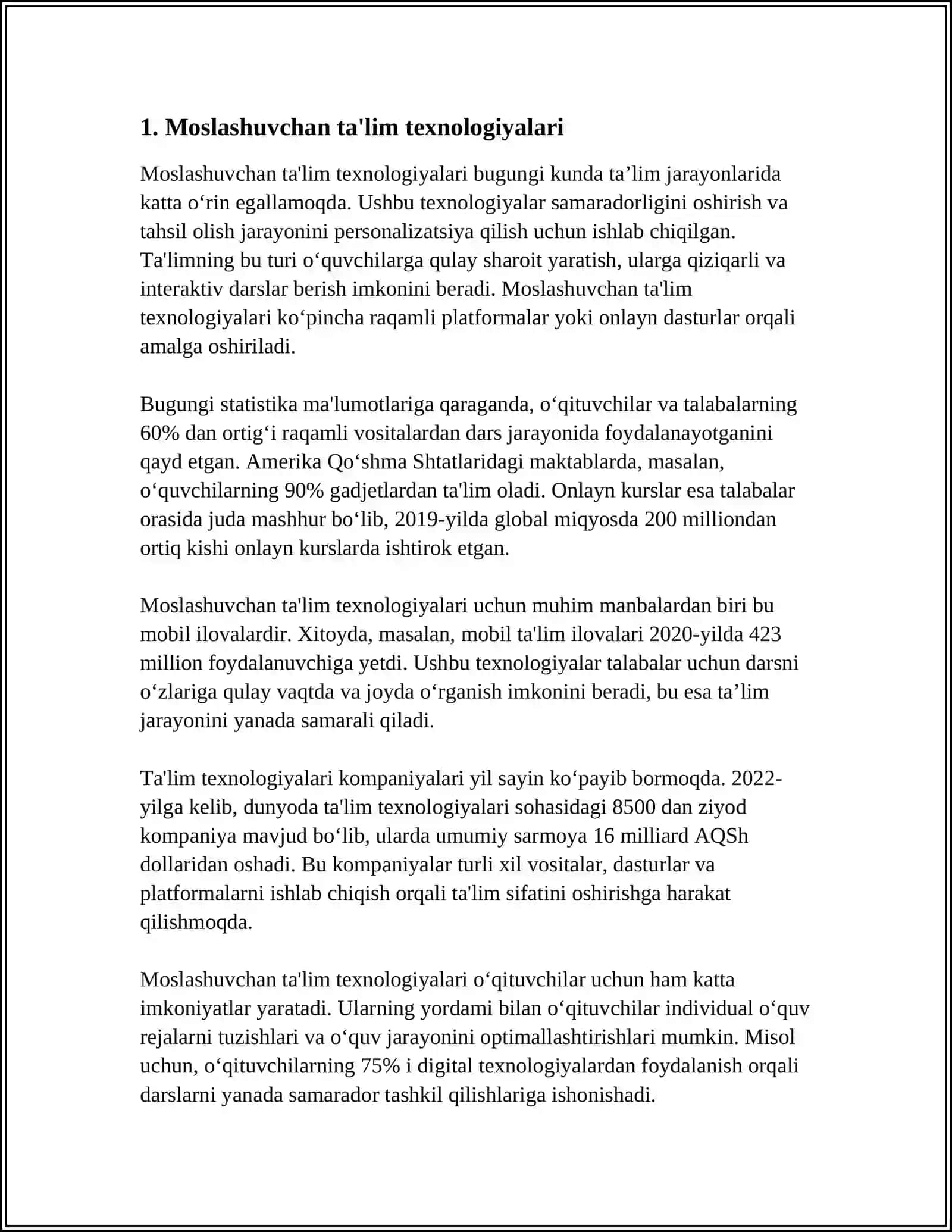 ODAMNING ADAPTIV TIPLARI 3