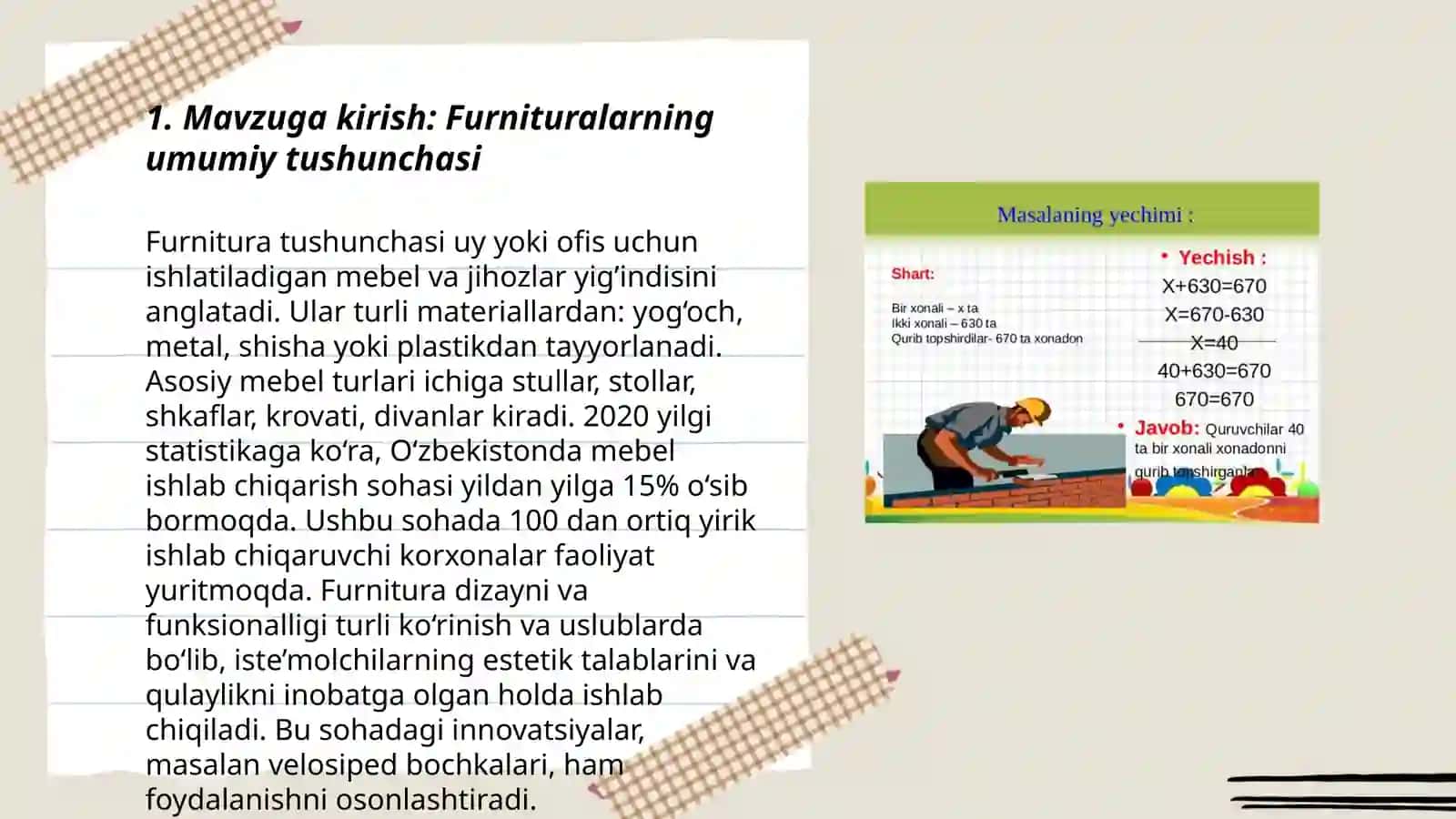 Furnituralar haqida umumiy ma'lumot, ularning qoʻllanilishi 3