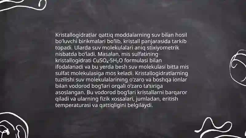 Kristallogidratlarning hosil boʻlish issiqliklarini oʻrganish 3