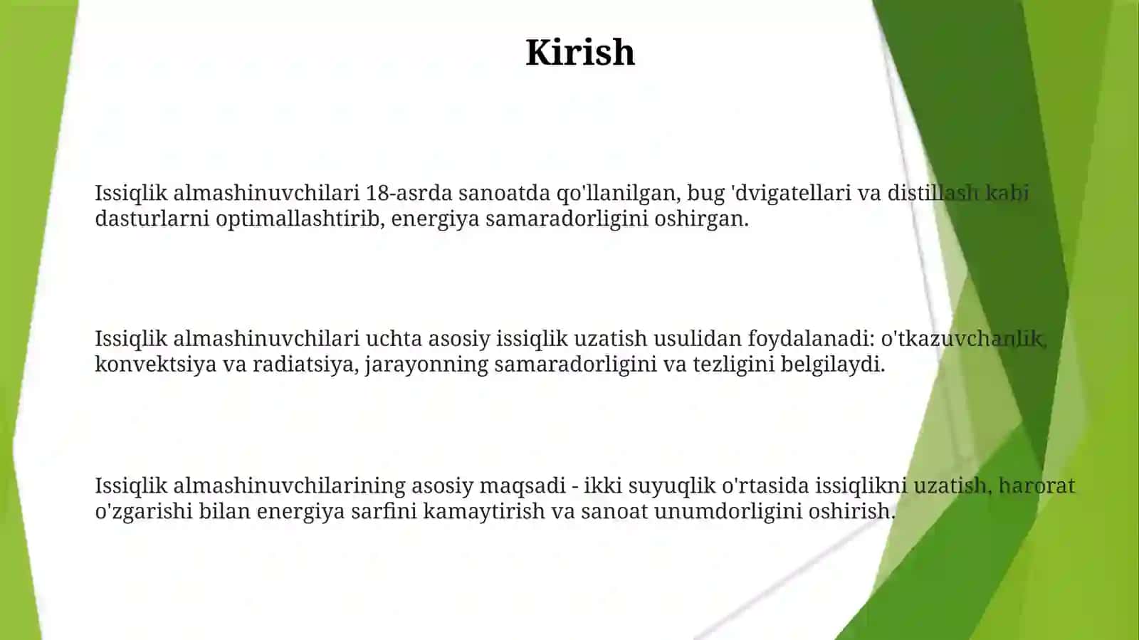 Issiqlik almashtirgichlarning turlari va hisoblash asoslari 3