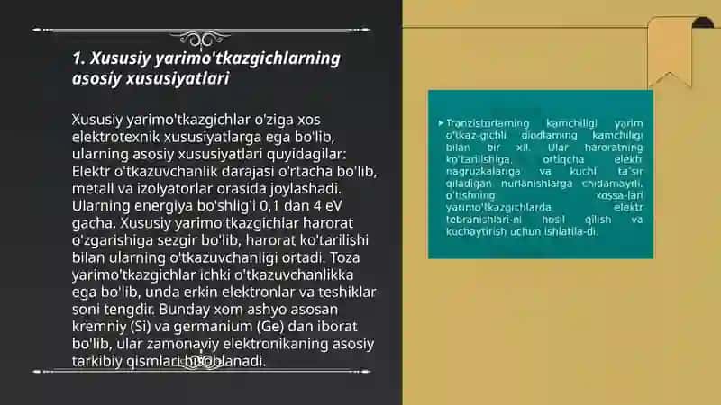 Xususiy va aralashmali yarimo'tkazgichlar 3
