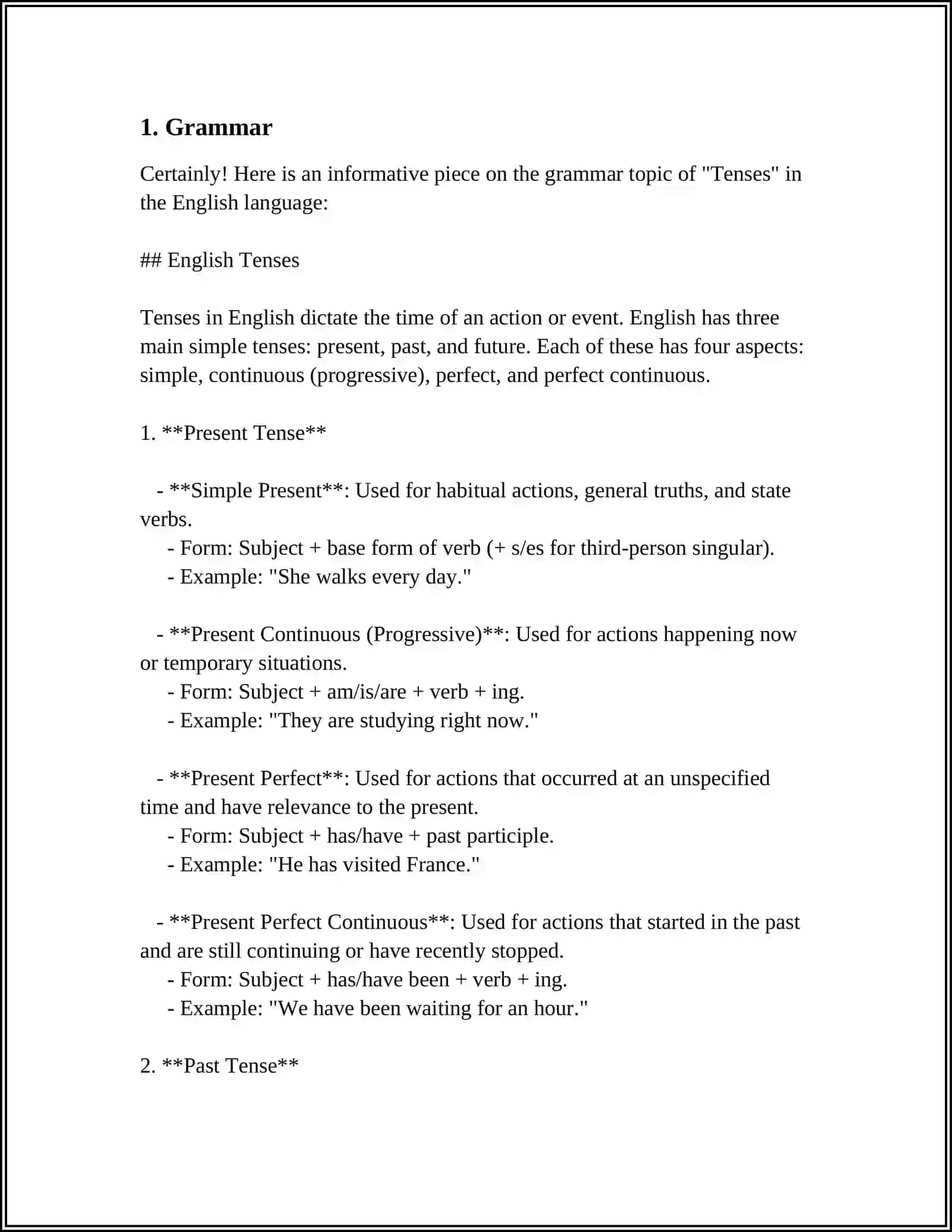English Tenses 3
