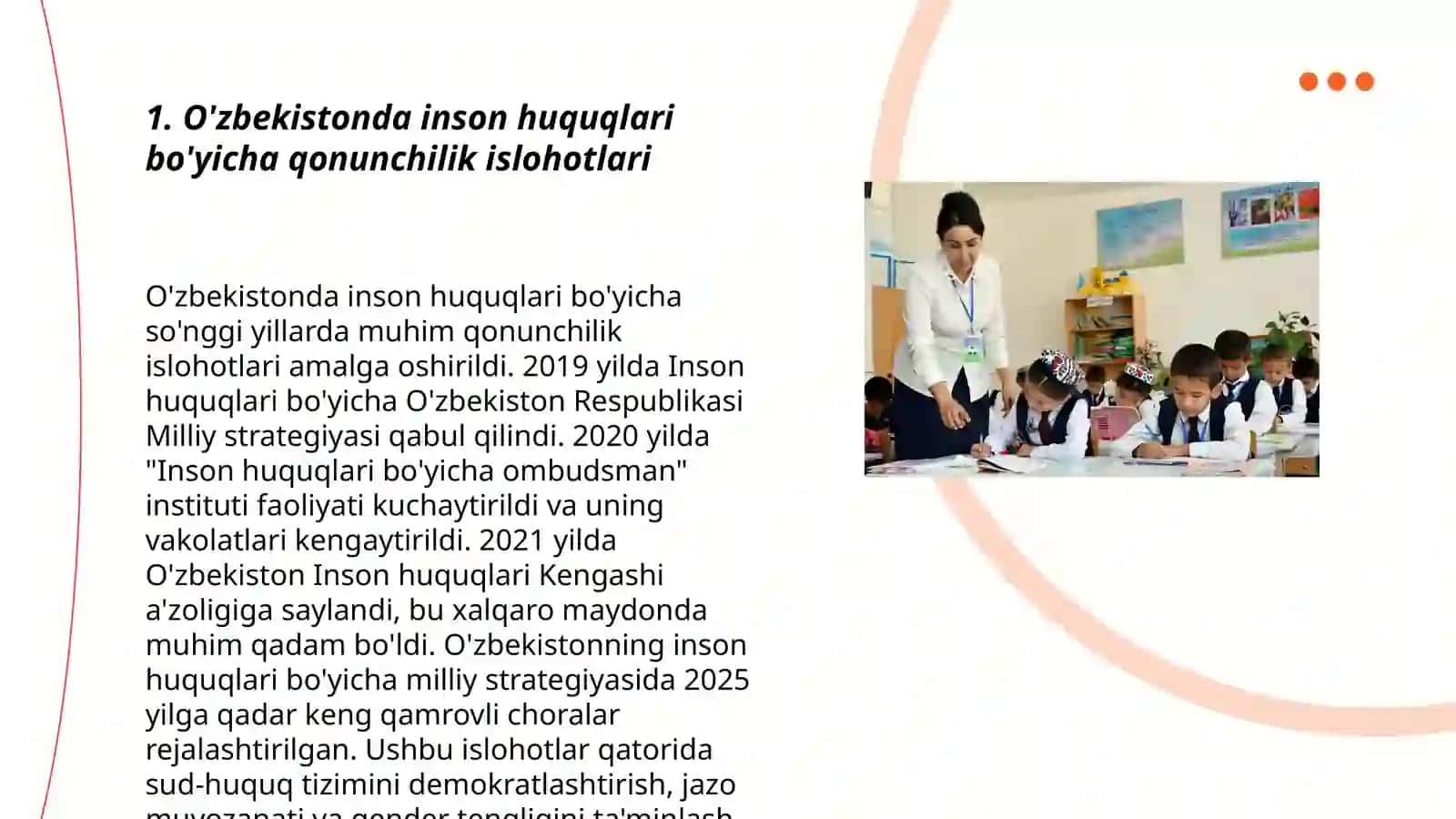 Yangi O'zbekistonda inson haq - huquqlari va erkinliklari kafolatlarining yaratilishi 3