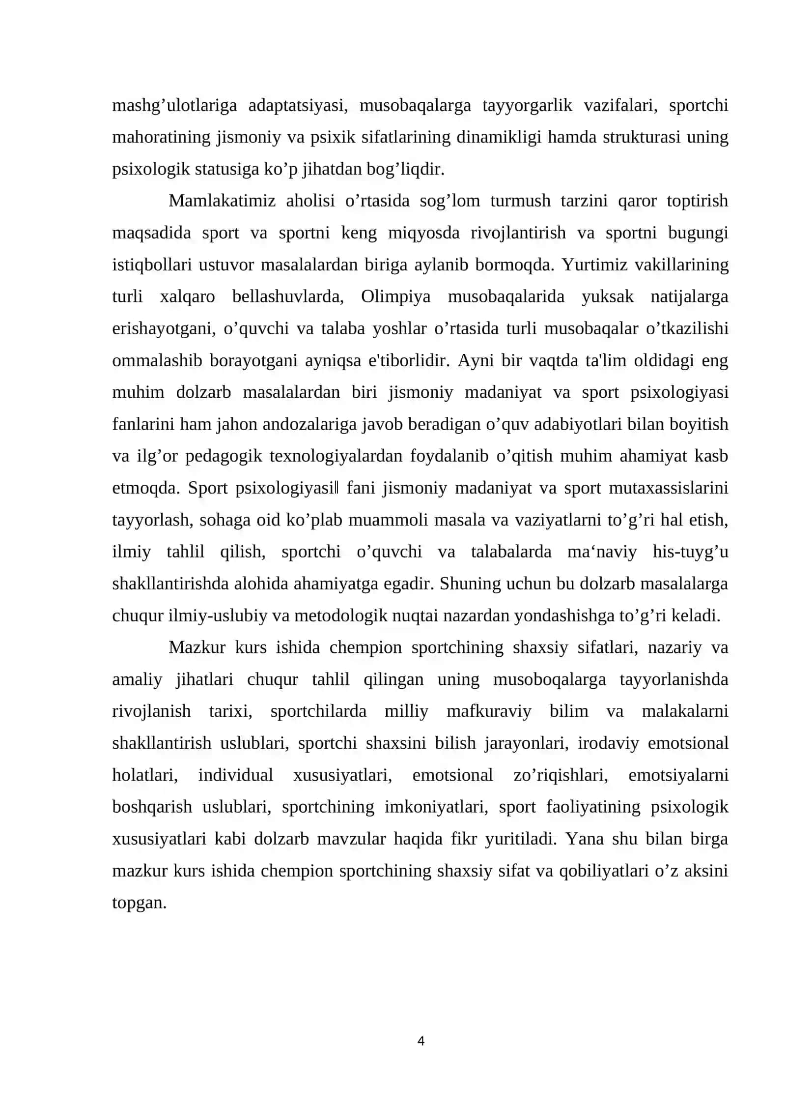 CHEMPION SPORTCHINING SHAXSIY SIFATLARI (JAMOAVIY SPORT TURLARI MISOLIDA) 3