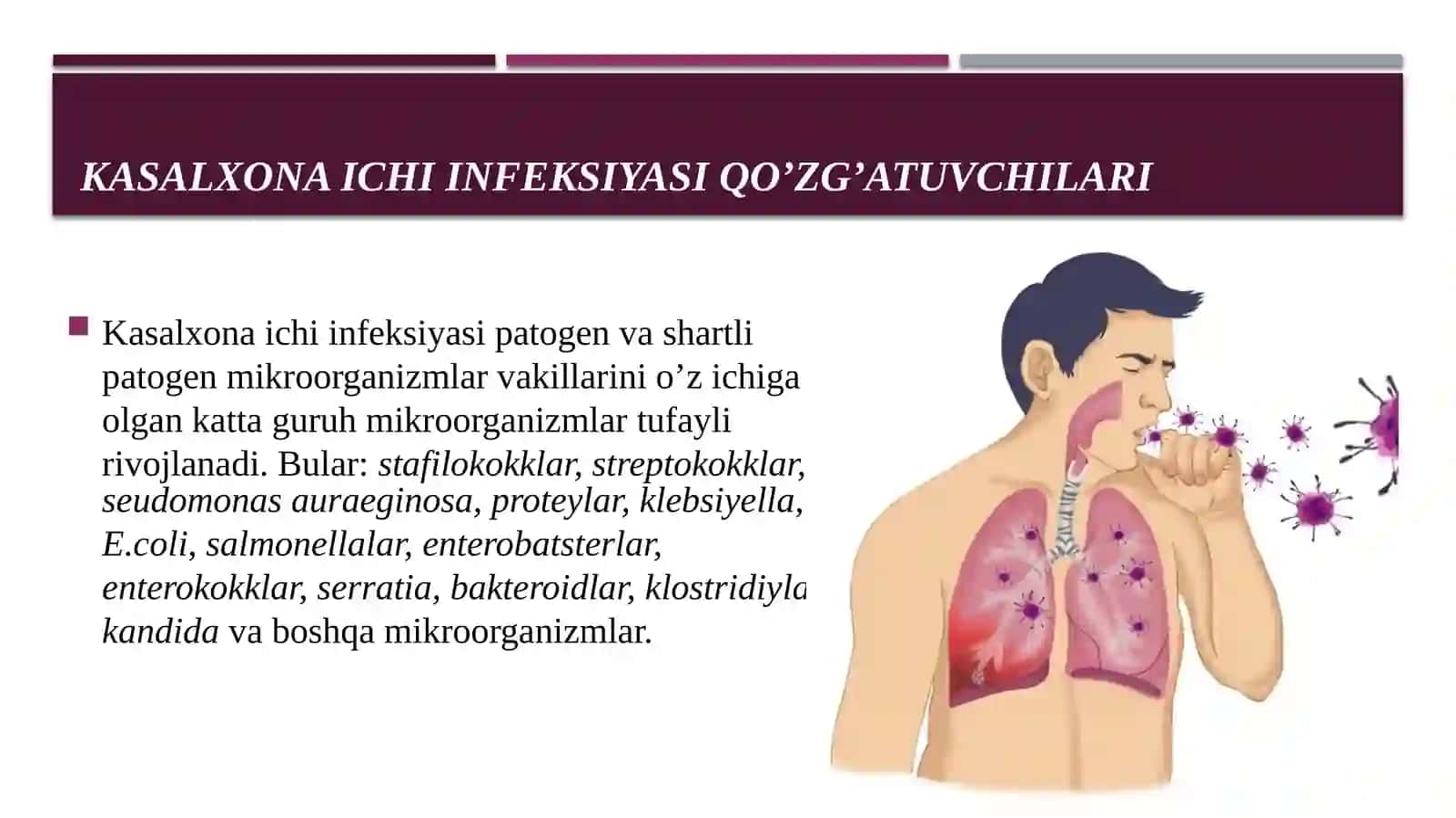 Kasalxona ichida tarqaluvchi yuqumli kasalliklar qo’zg’atuvchilari va ularning labaratoriya diagnostikasi 3