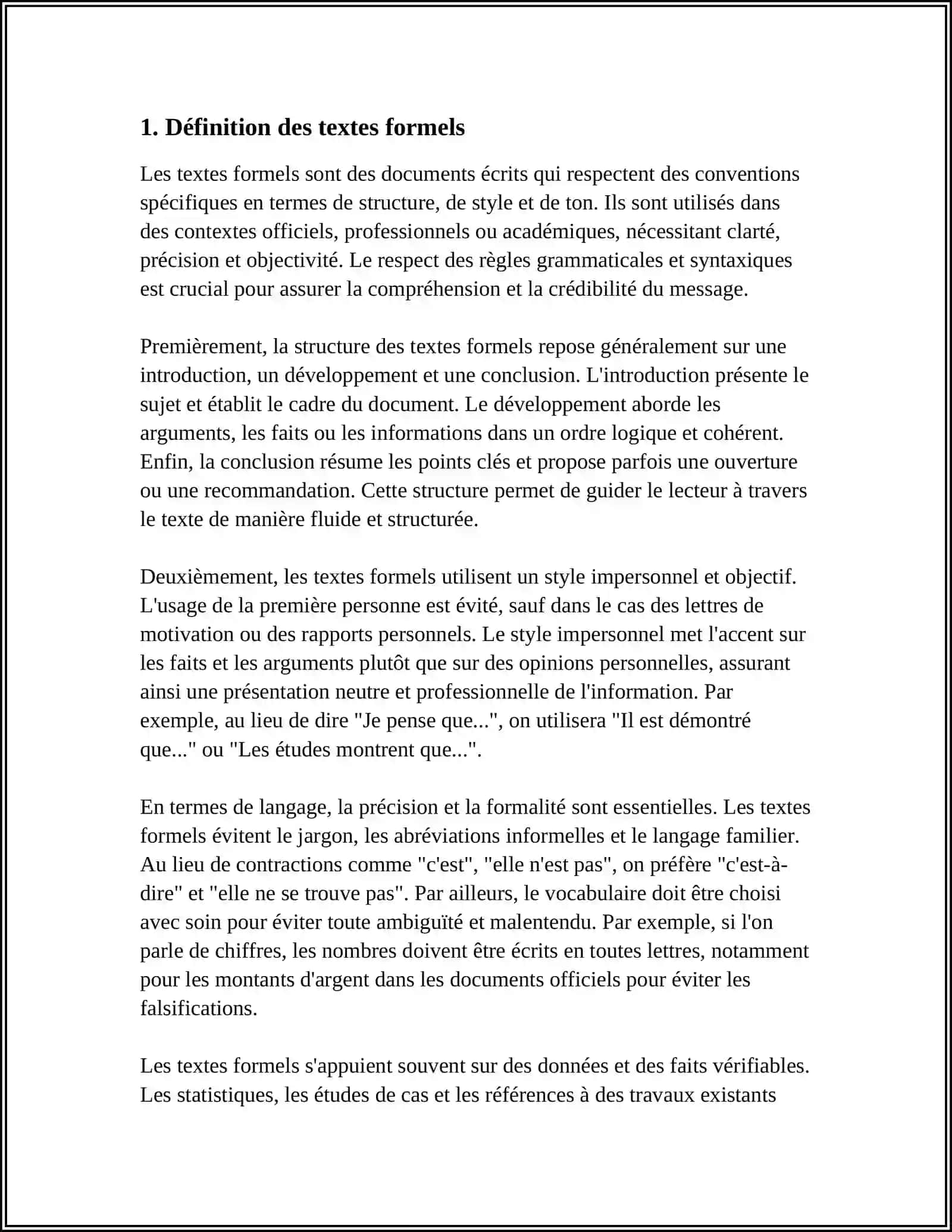 TEXTES FORMELS, INFORMELS ET SPÉCIALS 3