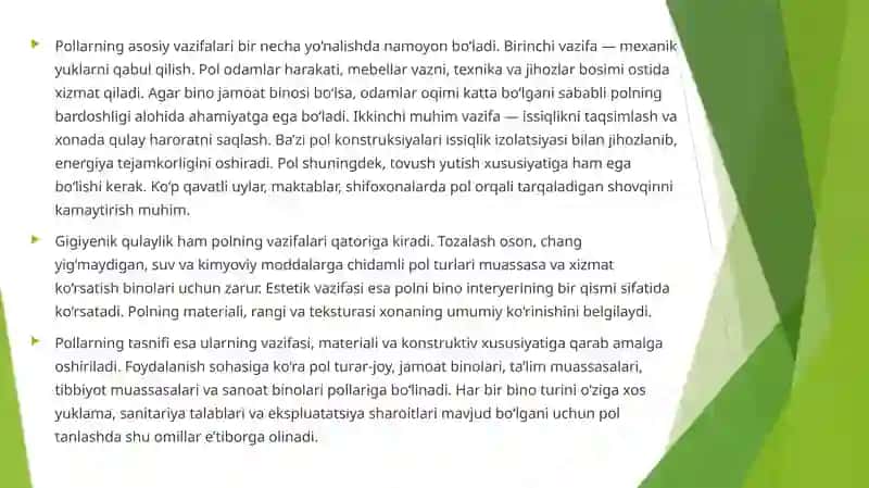 Fuqaro binolarining pollari, ularning turlari, konstruksiyalari va ularga qo‘yiladigan talablar 3