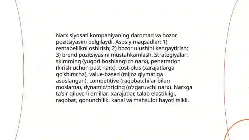 Narx marketingi va unga ta’sir qiluvchi omillar 3