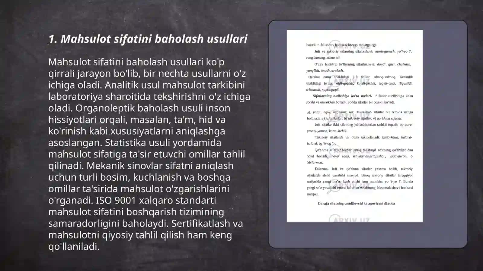 Mahsulot sifati va sifat boshqaruvi 3
