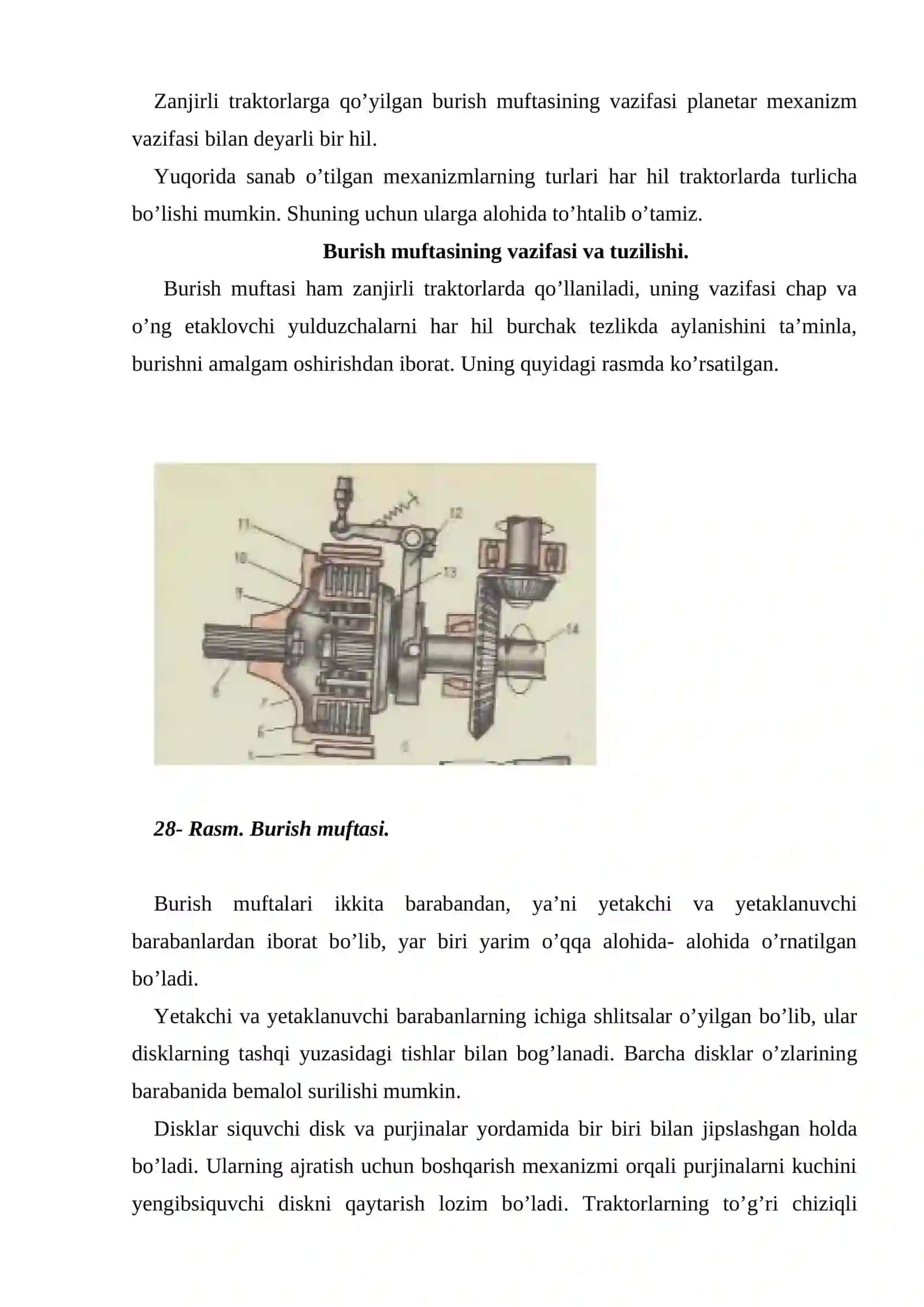 Zanjirli traktorlarning orqa ko’priklari va burish mexanizmlari 3