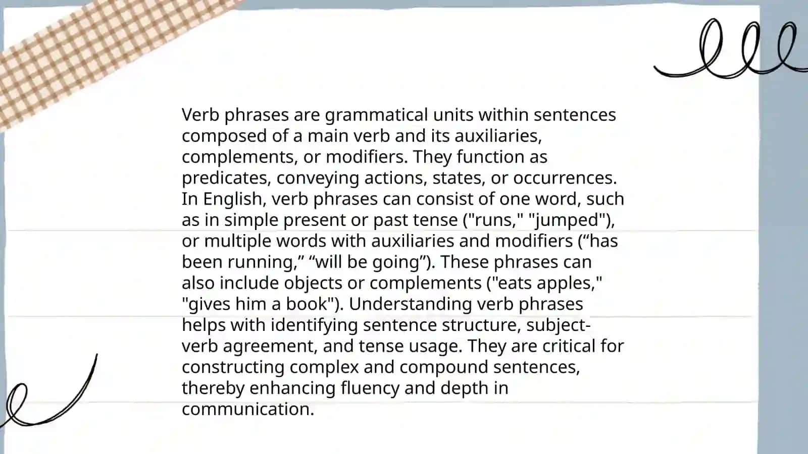 Verb Phrases: Introduction, Types, and Components 3