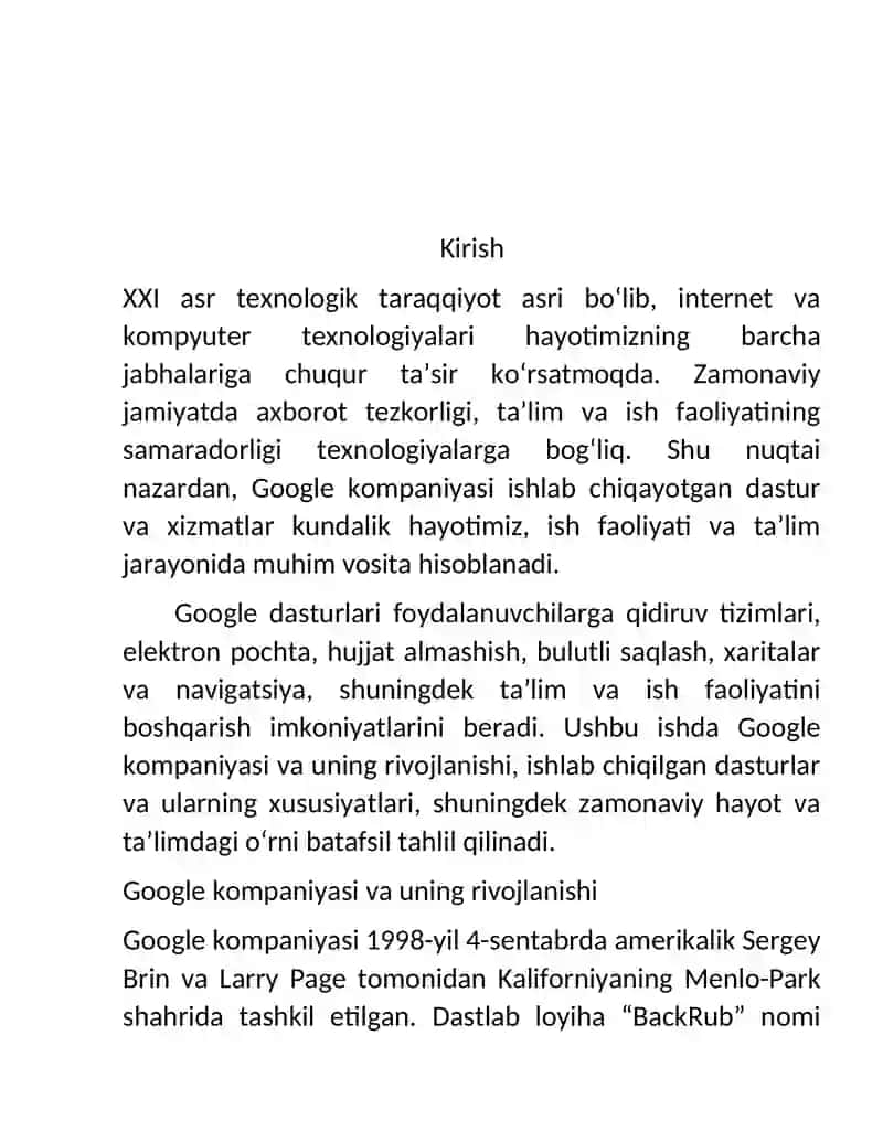 Google dasturlari va xususiyatlari 3