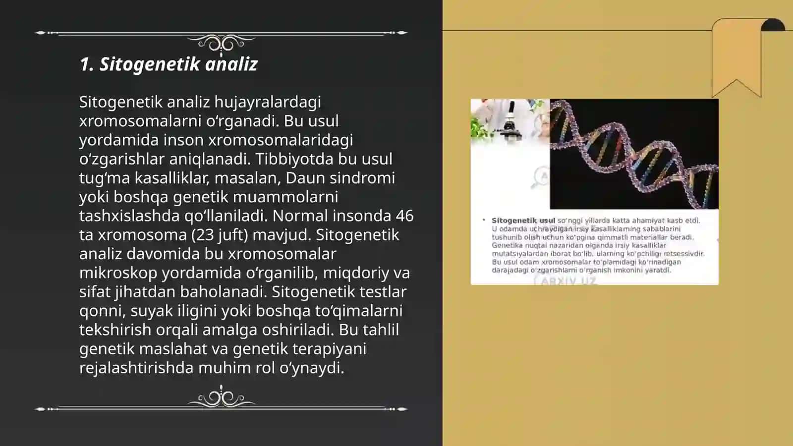 Odam genetikasining oʻrganish usullari 3