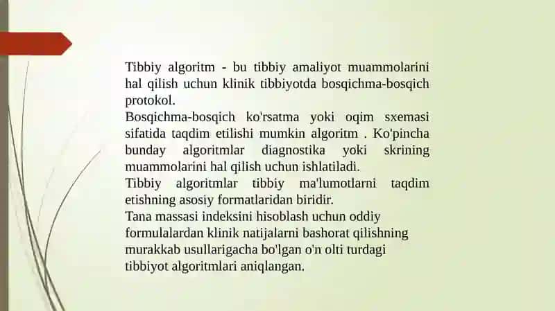 Tibbiy-biologik masalalarni yechish algoritmlarini matematik modellashtirish 3