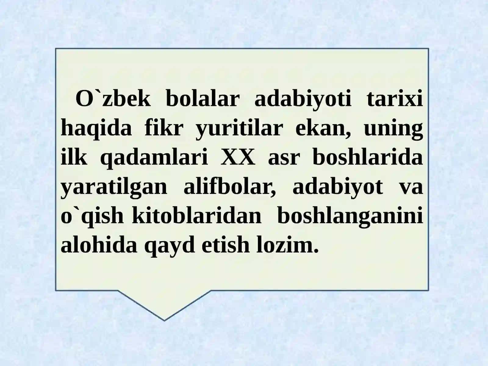 O'zbek bolalar adabiyoti tarixi 3