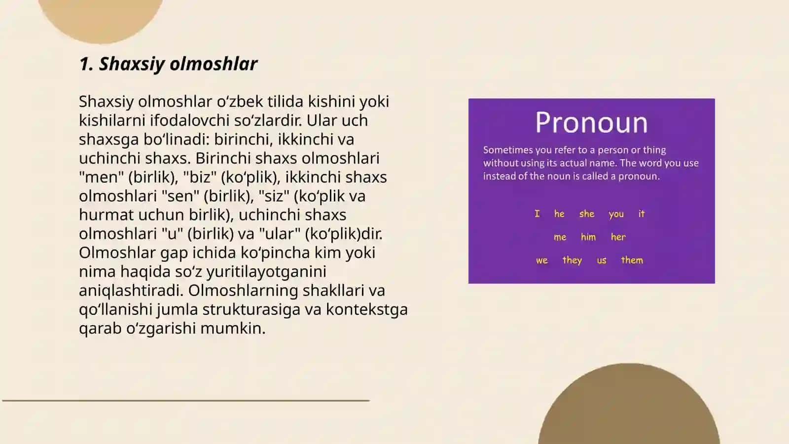 Shaxsiy olmoshlar 3