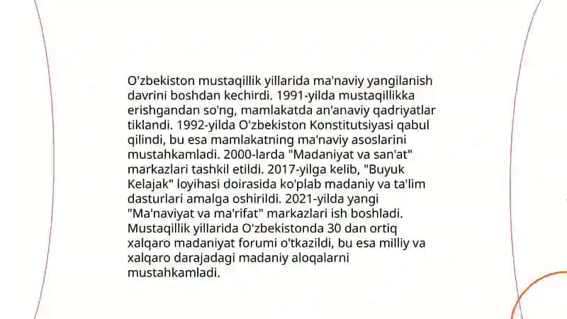 O'zbekistonning mustaqillik yillarida ma'naviy va madaniy taraqqiyot 3