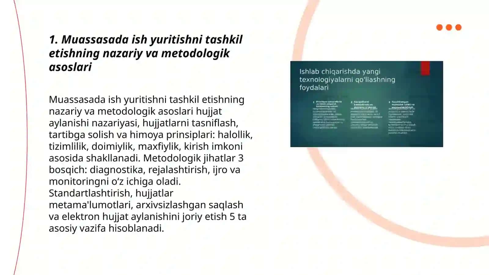 Muassasalarda ish yuritish tashkil etish texnologiyalari 3