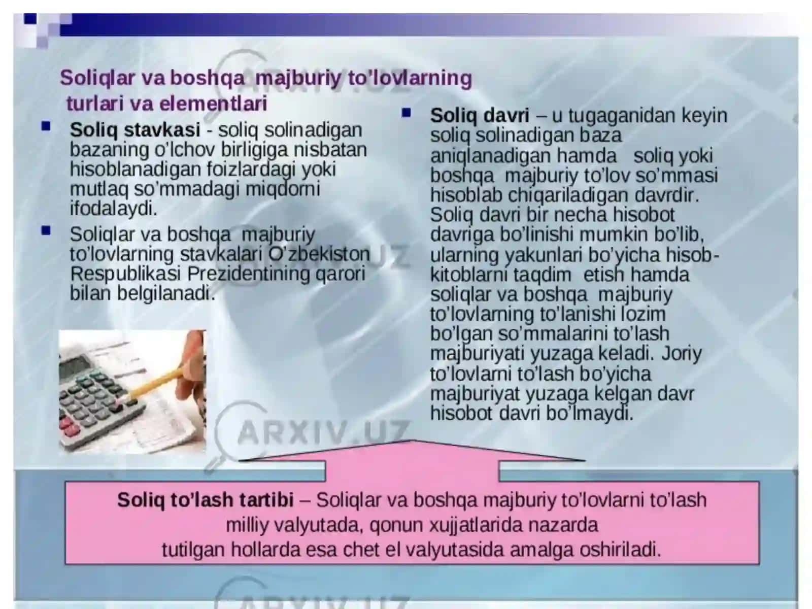 Soliqlar va Majburiy To‘lovlarni Hisobga Olish 3