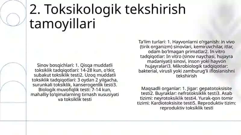 Toksikologik Tekshirishlarning Metodologik Asoslari 3