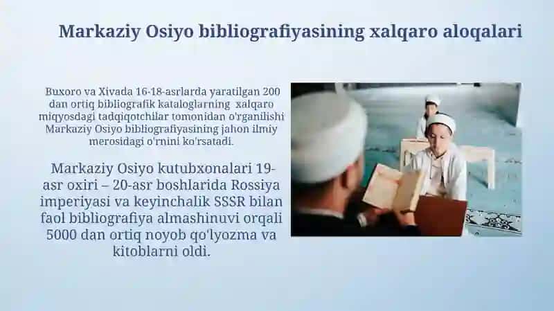 Markaziy Osiyo bibliografiyasining xalqaro aloqalari 3