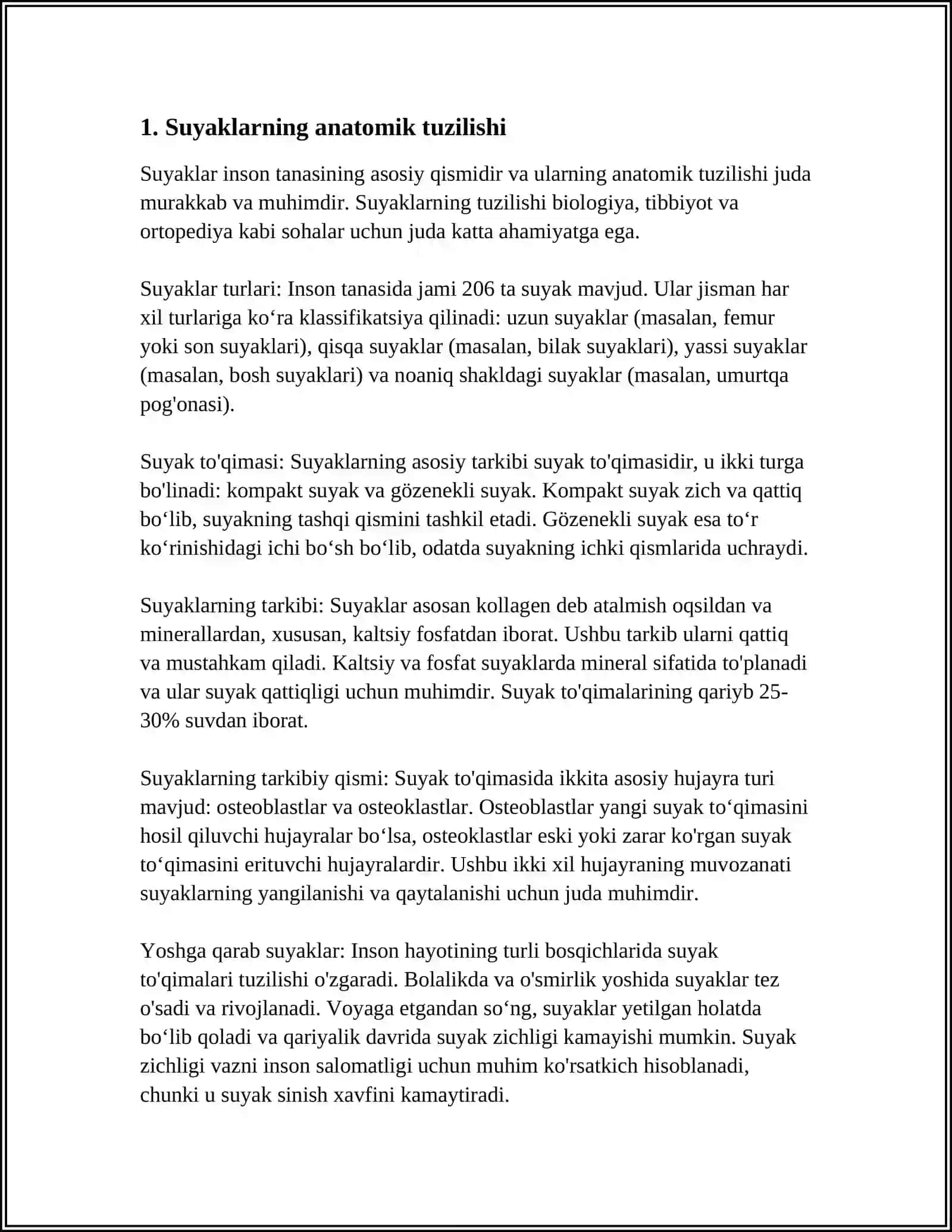 SUYAKLARNING OZARO BIRLASHUVI -ARTROLOGIYA 3