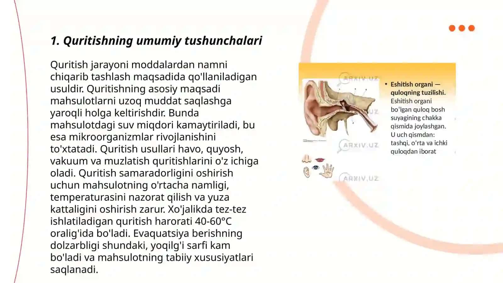 Quritish. Umumiy tushunchalar. Ideal va real quritish jarayonlari. Quritish jarayoni kinetikasi 3