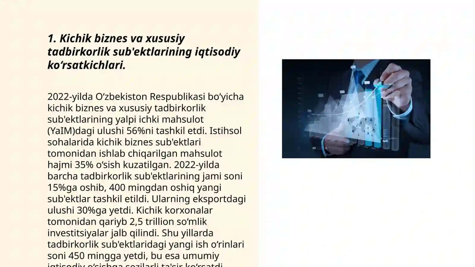 Kichik biznes va xususiy tadbirkorlik sub'ektlarining iqtisodiy ko‘rsatkichlari 3