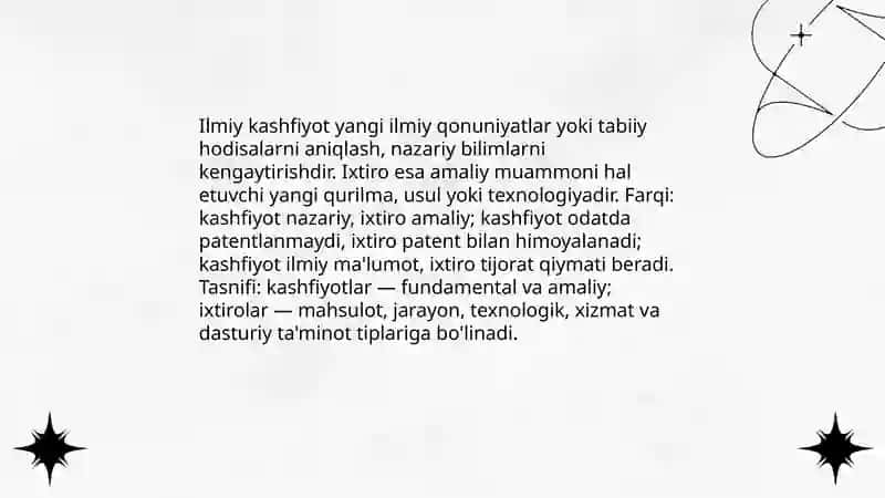 Ilmiy kashfiyotlar, ixtirolar va ularning tijoratlashtirish jarayonlari 3