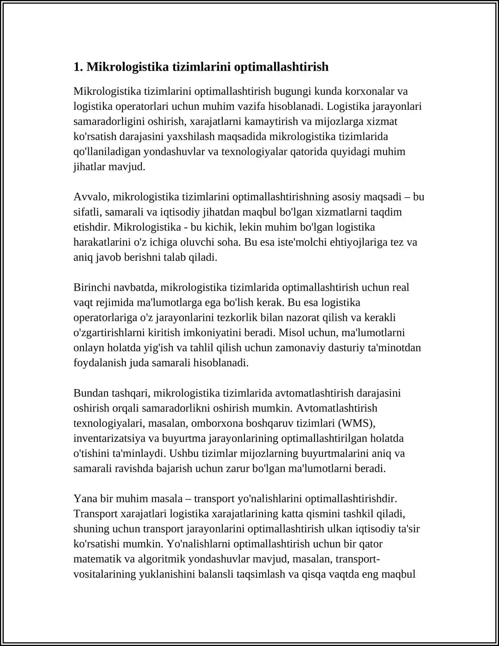 MIKRO VA MAKROLOGISTIK TIZIMLARNI LOYIHALASH MUAMMOLARI 3