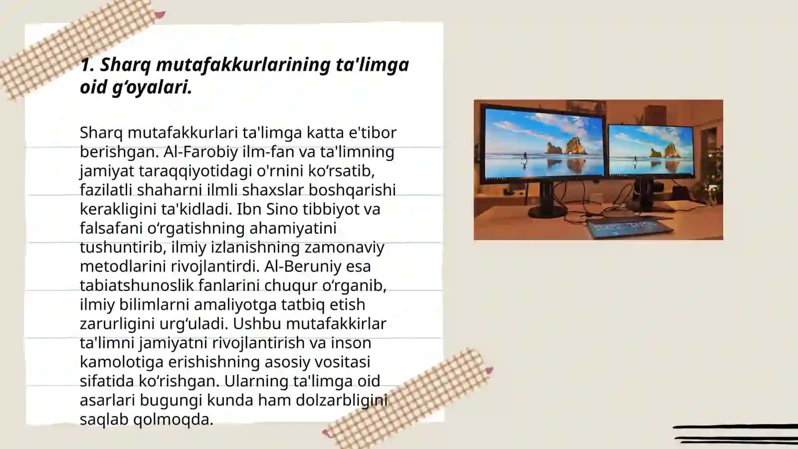 Sharq mutafakkurlarining ta'limga oid g‘oyalari 3
