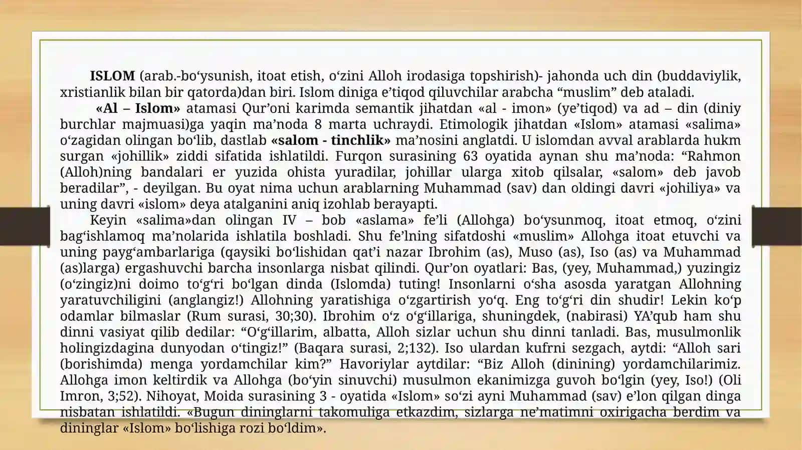 ISLOM DINIYNING VUJUDGA KELISHI VA TARQALISHI. 3