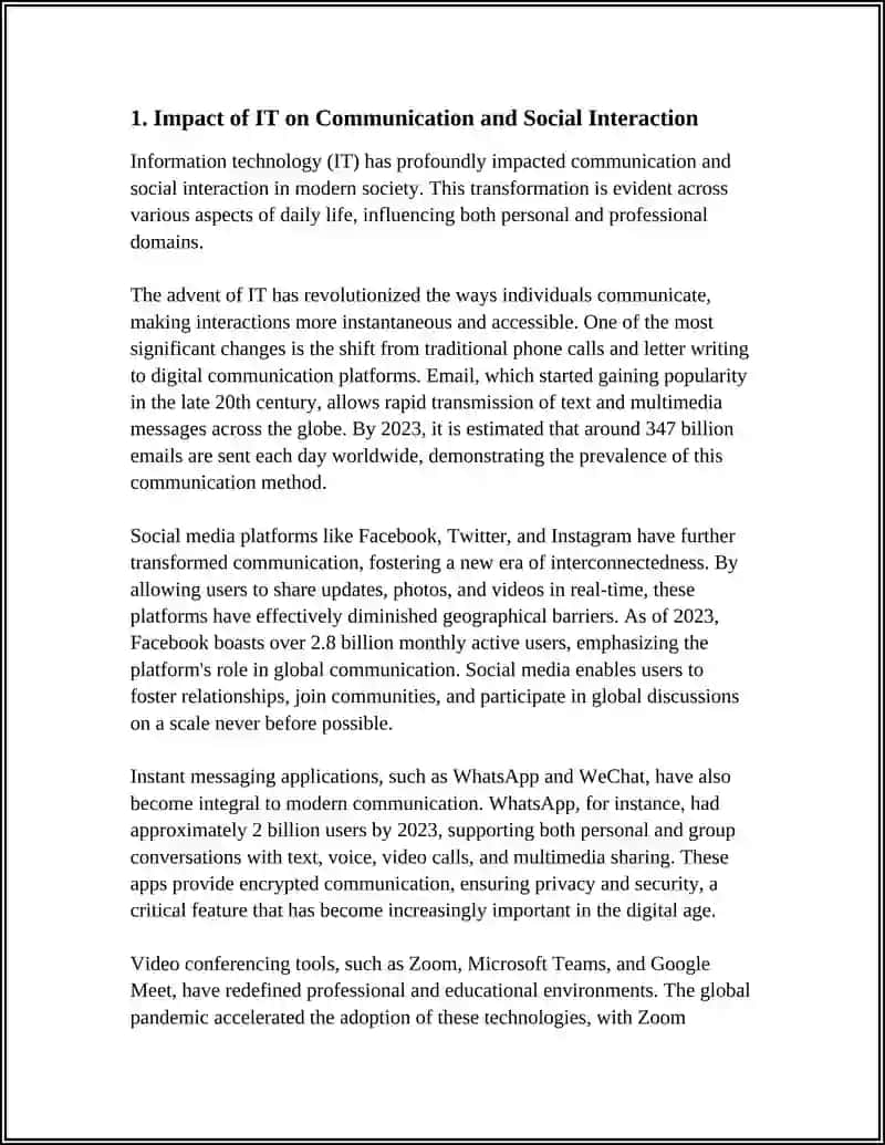Impact of IT on Communication and Social Interaction 3