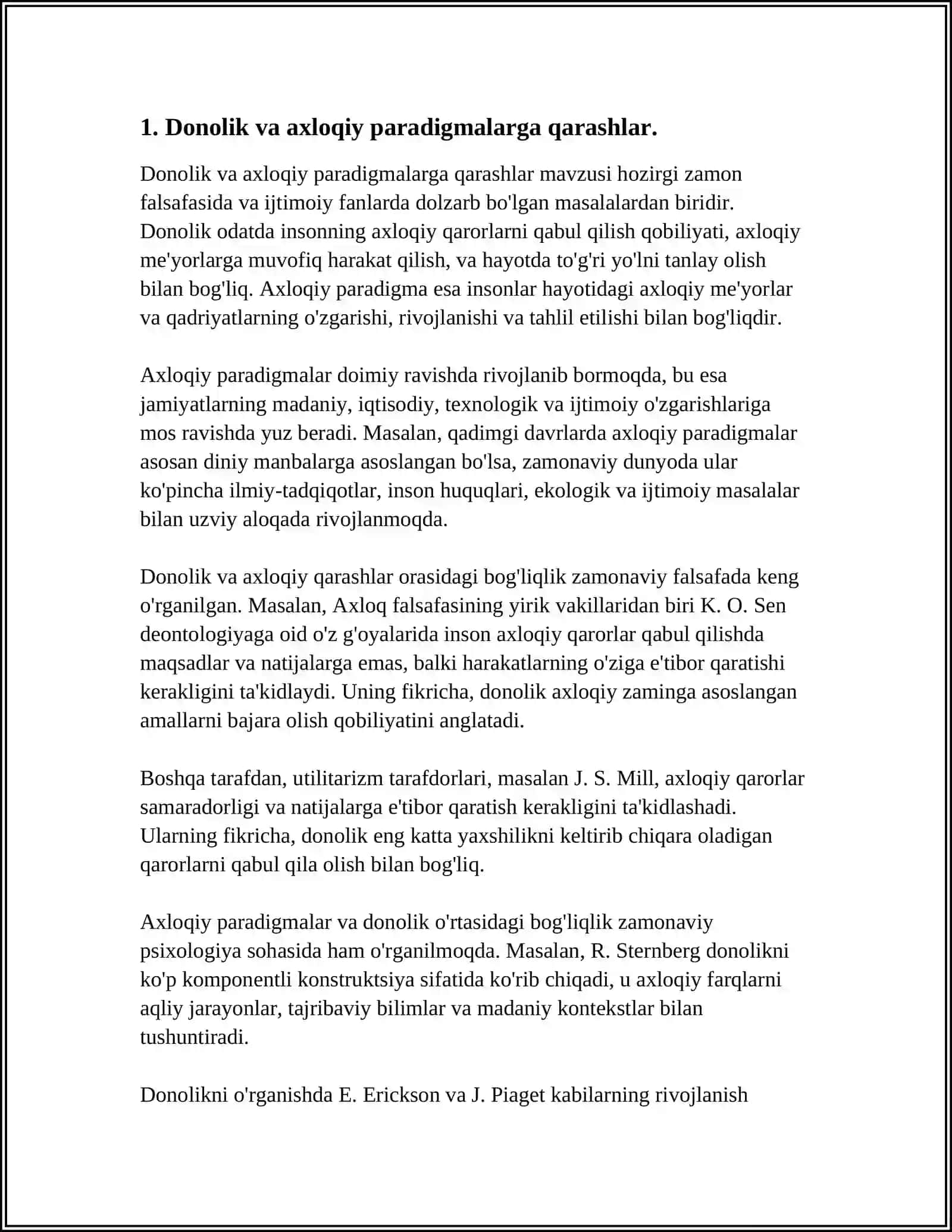 SENEKANING "LUTSILIYGA AXLOQIY XATLARI" ASARINI O'QISH VA SHU XATLAR ASOSIDA TALABALARNING O'Z HAYOTI VA FAOLIYATIGA BAHOLANGAN ESSE TAYYORLASH 3