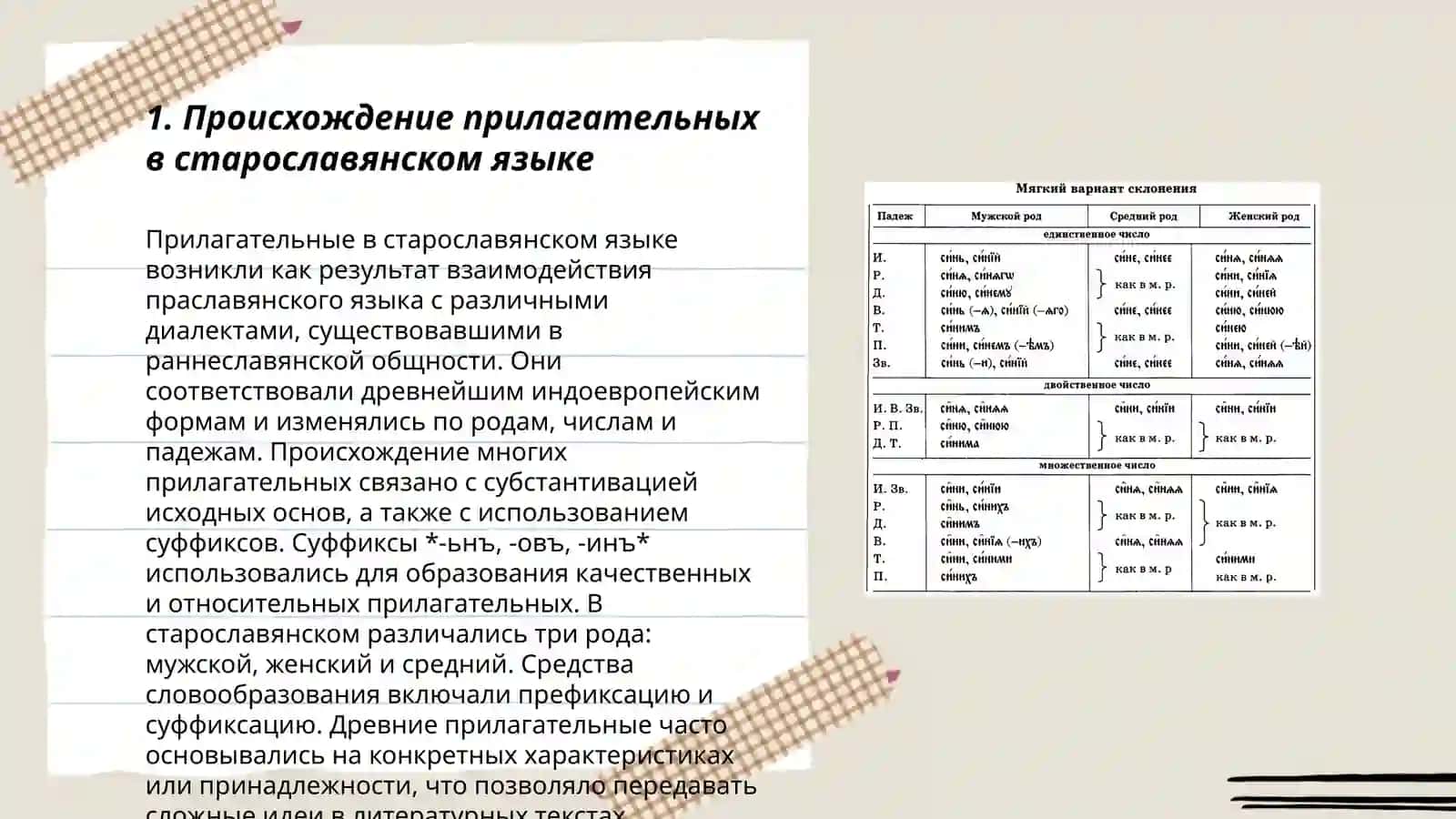Прилагательные старославянский языке 3
