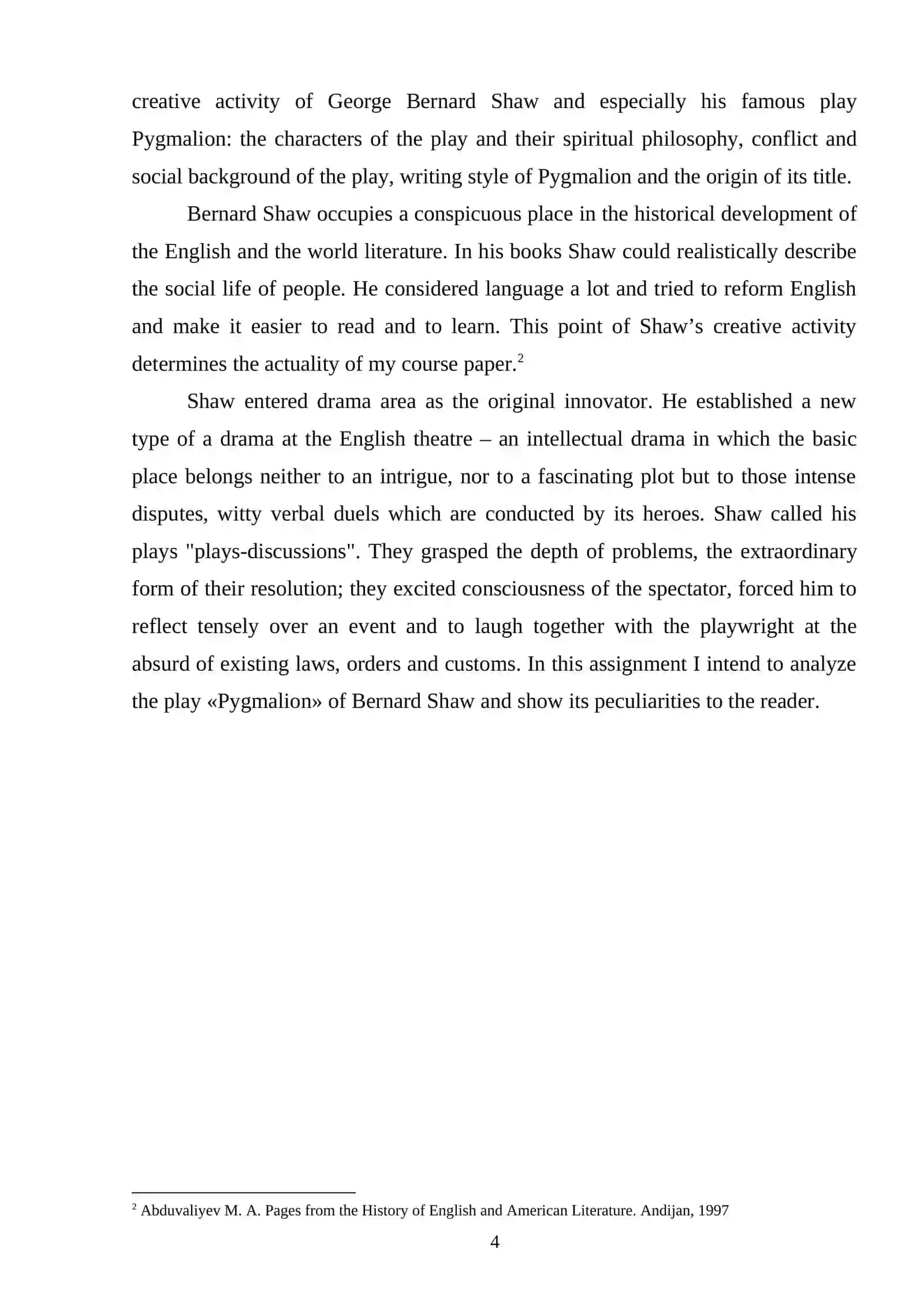 Literary analysis of the play Pygmalion by G.B. Shaw 3