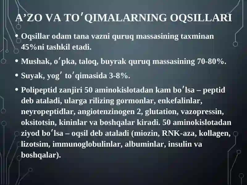 Oqsillar va peptidlar 3