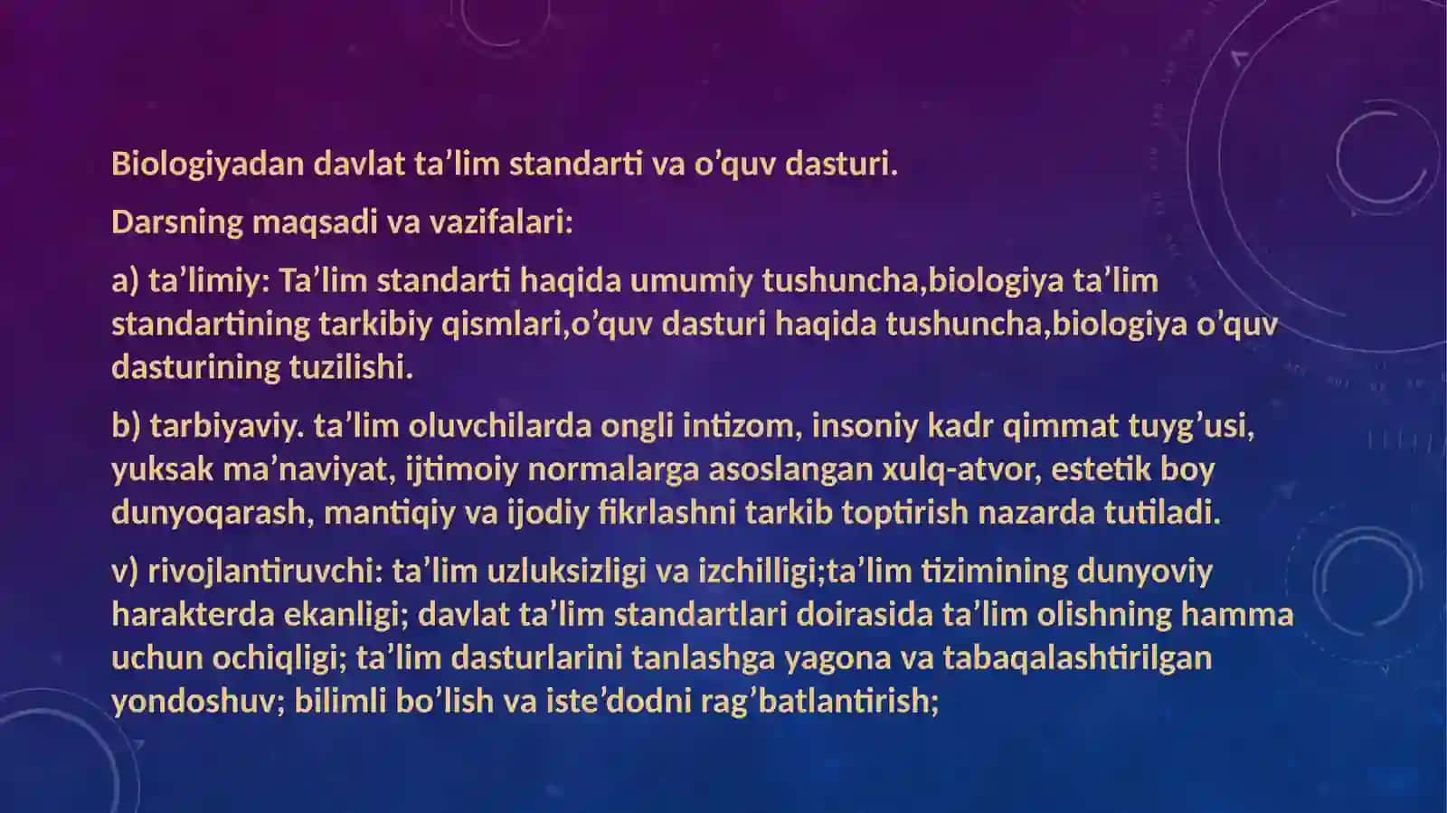 Biologiyadan tuzilgan DTS ning mazmun mohiyati va uni joriy etishning ilmiy - metodik asoslari 3
