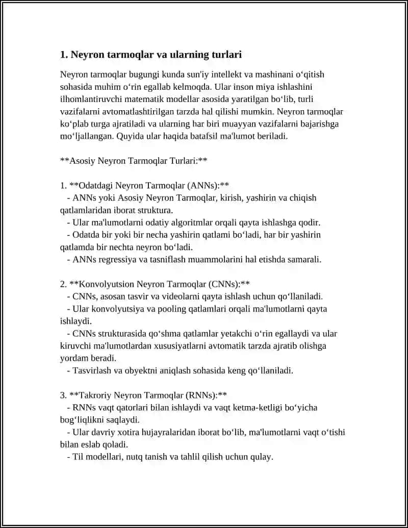 MASHINA OʻQITISH VA CHUQUR OʻQITISH TEXNOLOGIYALARI 3