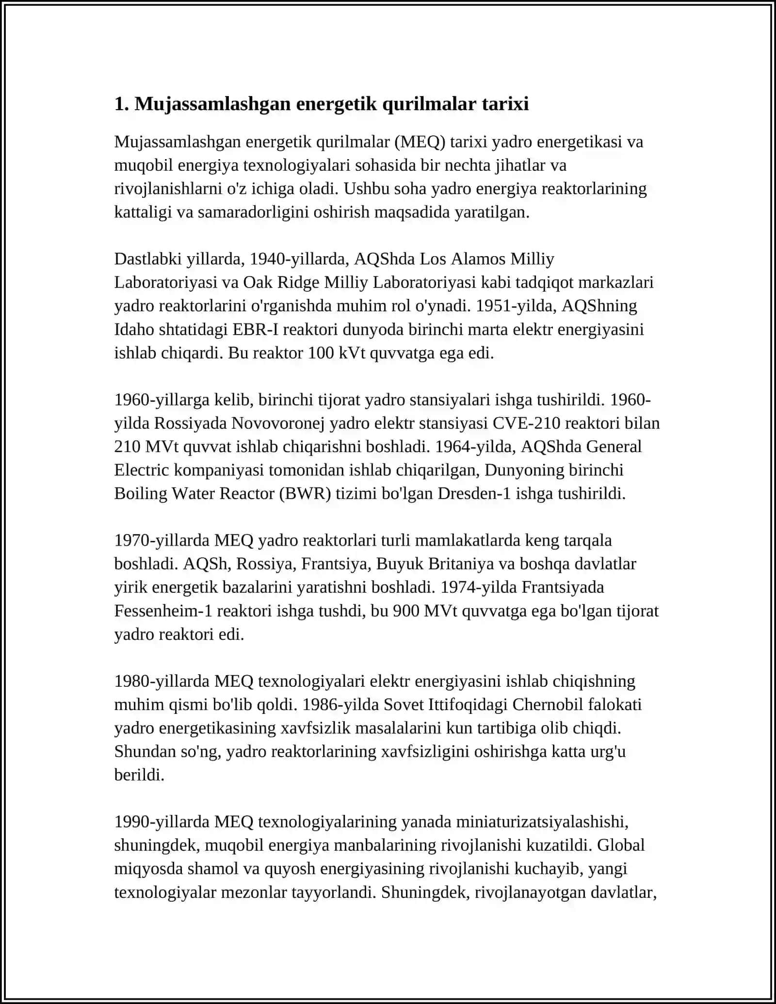 MUJASSAMLASHGAN ENERGETIK QURILMALAR. XORIJIY DAVLATLARDA VA YURTIMIZDA RIVOJLANISHI 3
