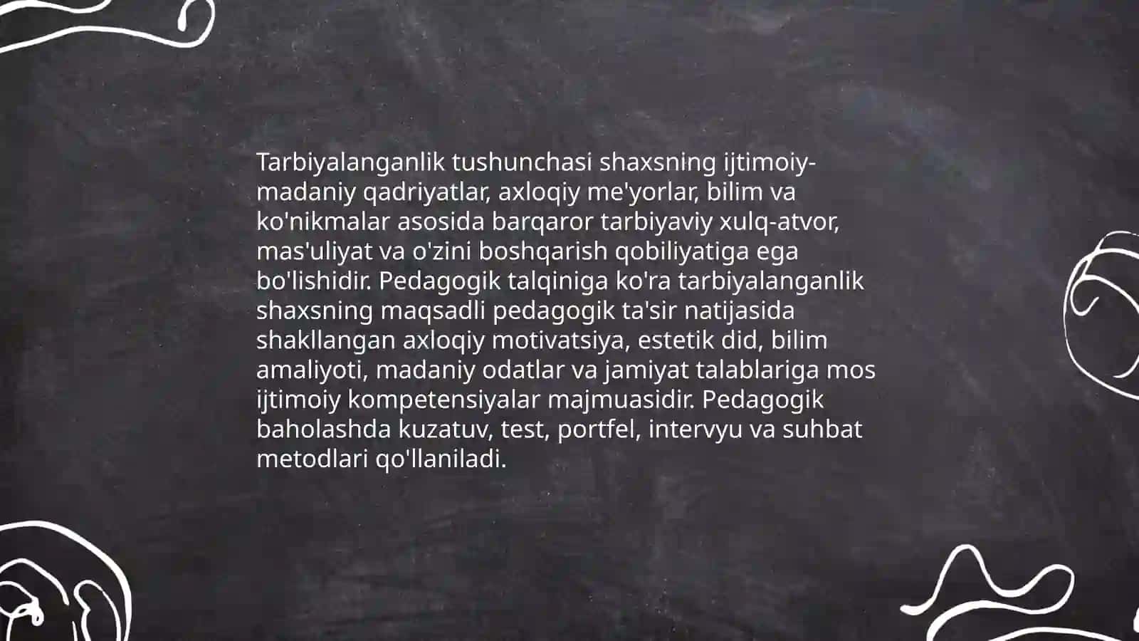 Tarbiyalanganlikni aniqlash mezonlari 3