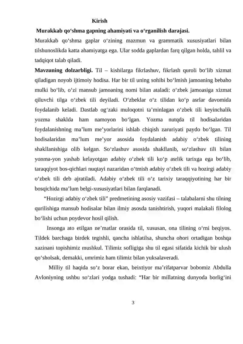 O‘zbek tilshunosligida murakkab qo‘shma gaplar tadqiqi 3