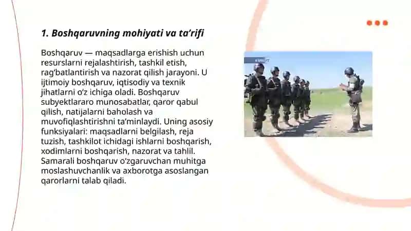 Boshqaruvni mohiyati va unga qo’yiladigan talablar 3
