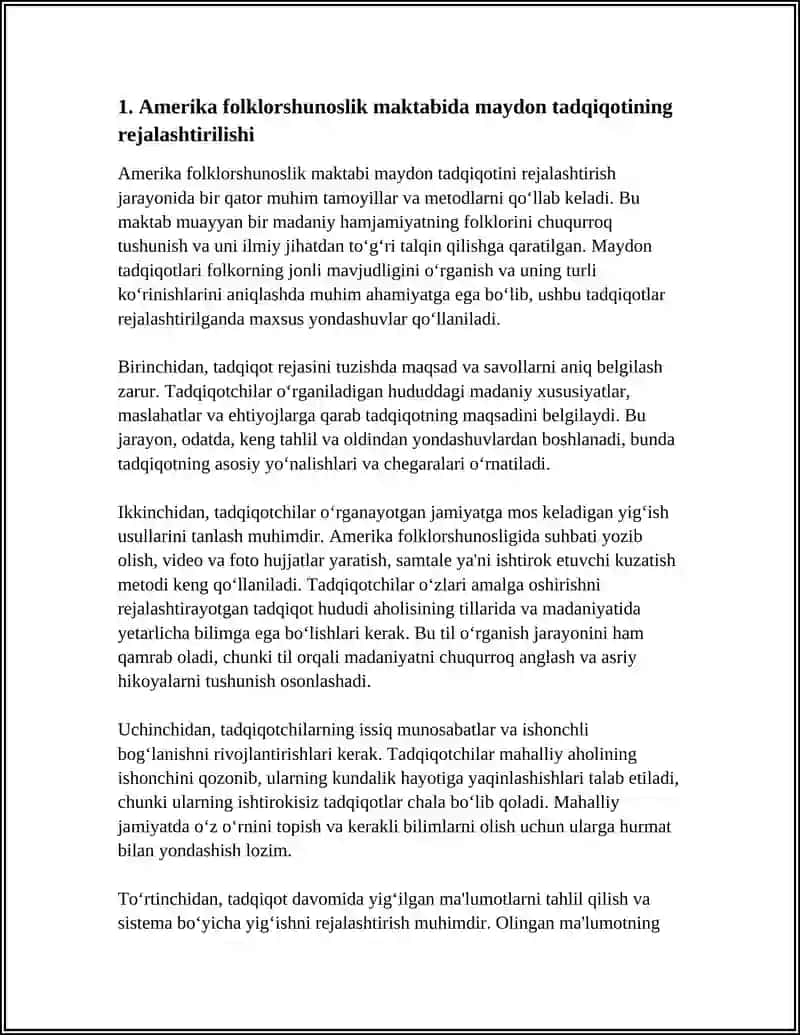 AMERIKA FOLKLORSHUNOSLIK MAKTABIDA TOʻPLAM VA TAHLIL METODLARI 3