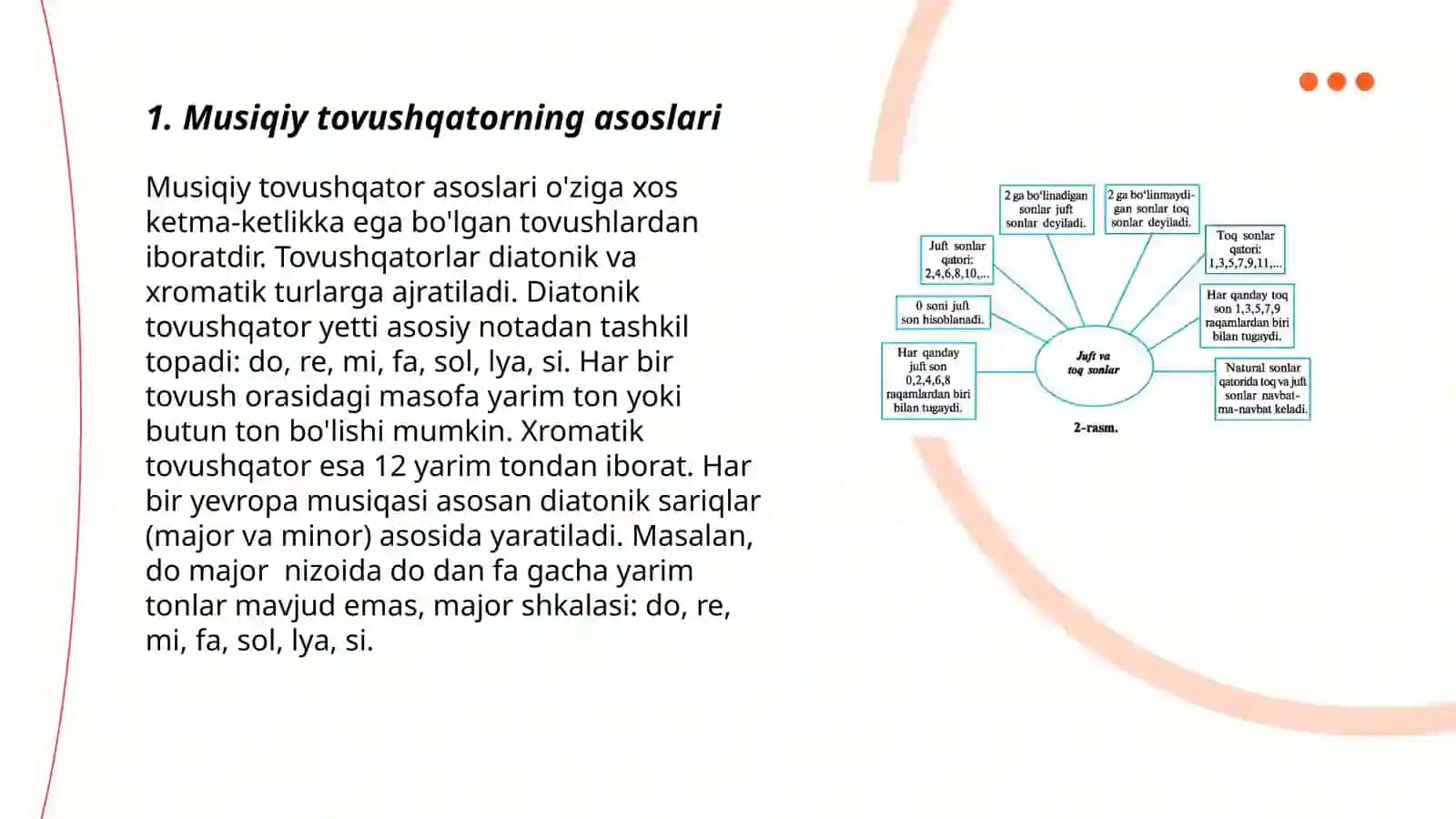 Musiqaviy tovushqatorning yozilishi va kalitlar haqida tushuncha 3