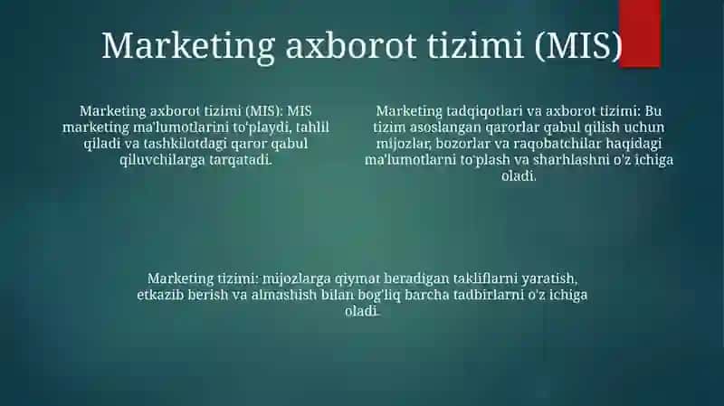 Marketing Tadqiqotlari Va Axborot Tizimi Marketing Tizimi Va Sohasi 3