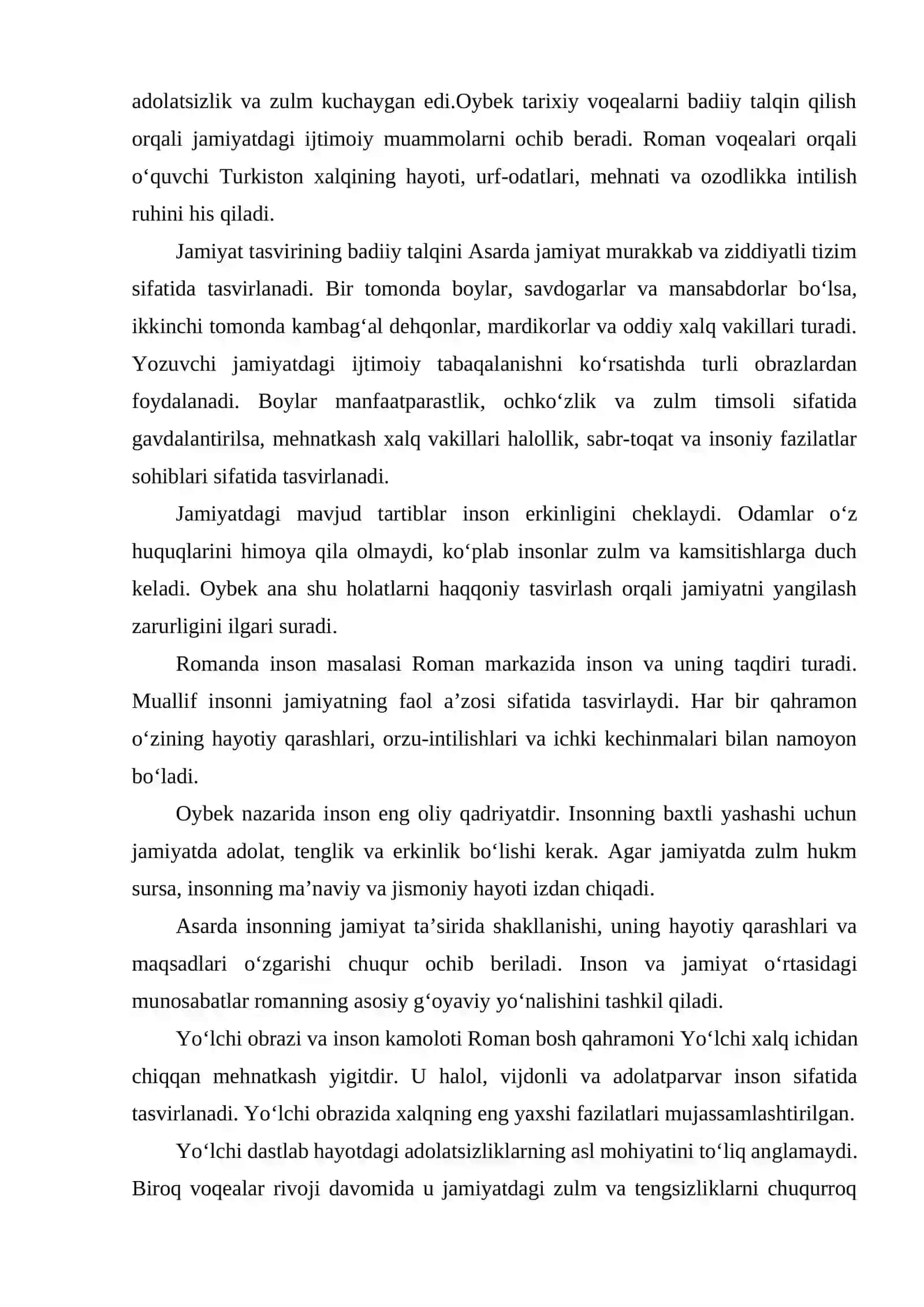 OYBEK “QUTLUG‘ QON” ROMANIDA JAMIYAT VA INSON MASALASI 3