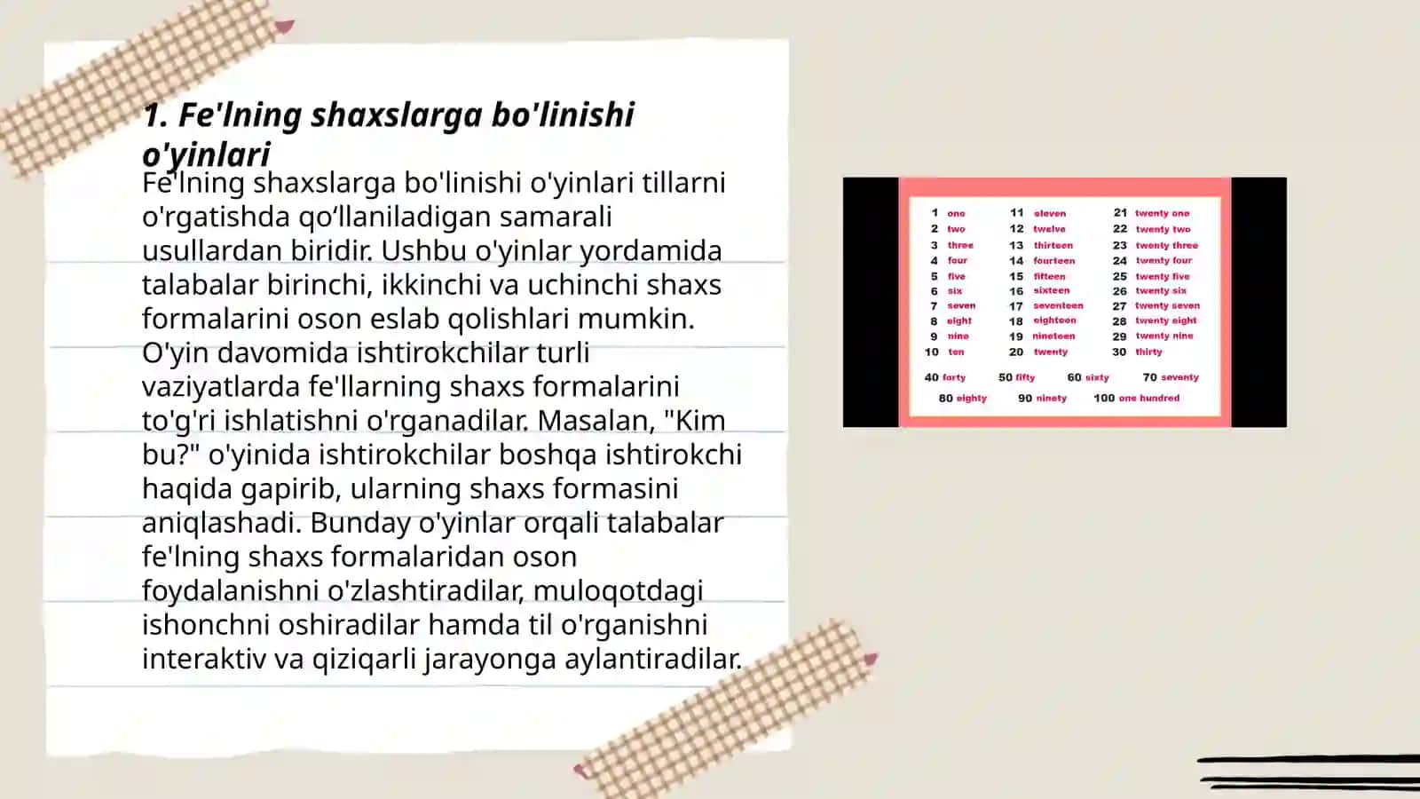 Fe'l so'z turkumini o'rganishda ta'limiy o'yinlardan foydalanish 3